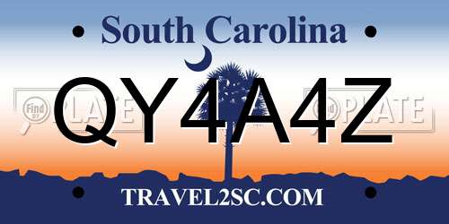 QY4A4Z South Carolina License Plate