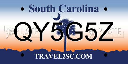 QY5G5Z South Carolina License Plate