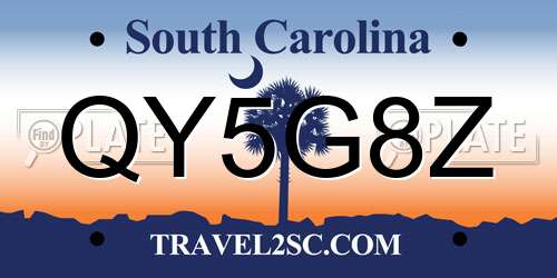 QY5G8Z South Carolina License Plate