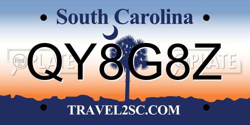 QY8G8Z South Carolina License Plate