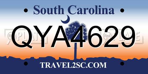 QYA4629 South Carolina License Plate