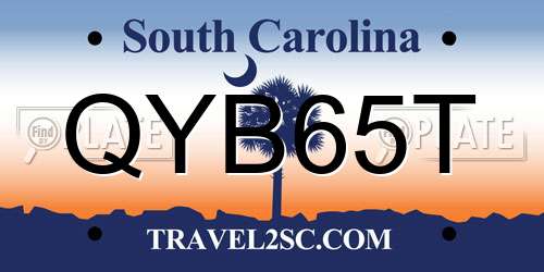 QYB65T South Carolina License Plate