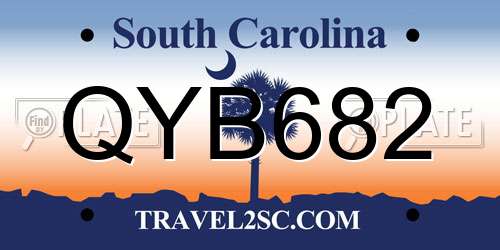 QYB682 South Carolina License Plate
