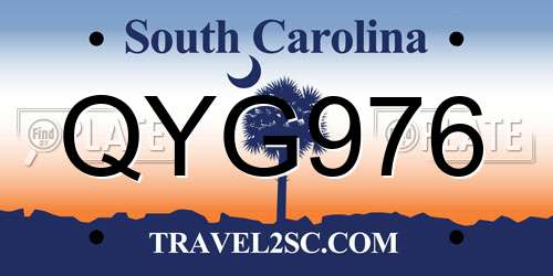 QYG976 South Carolina License Plate