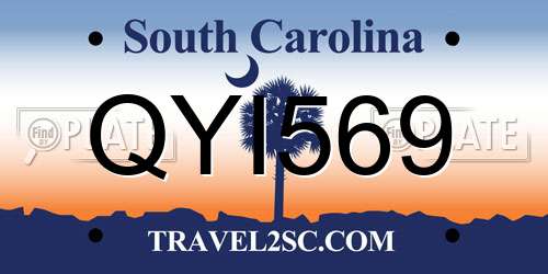QYI569 South Carolina License Plate