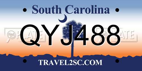 QYJ488 South Carolina License Plate
