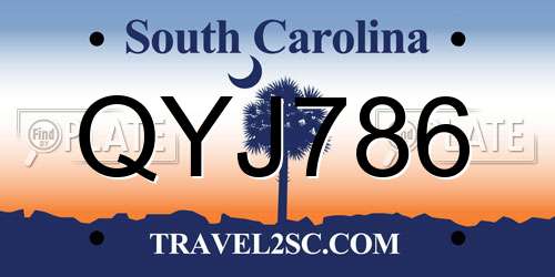 QYJ786 South Carolina License Plate