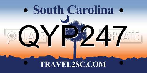 QYP247 South Carolina License Plate
