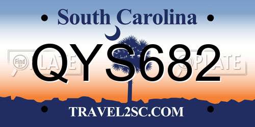 QYS682 South Carolina License Plate