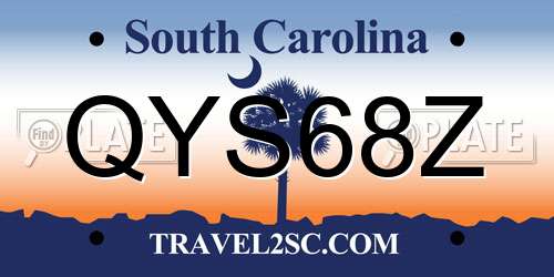 QYS68Z South Carolina License Plate