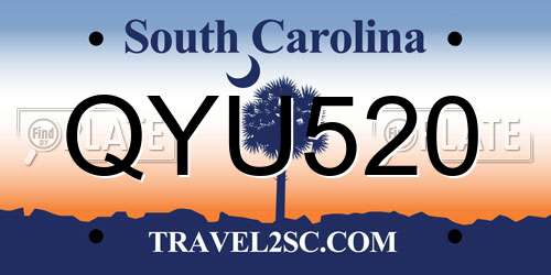 QYU520 South Carolina License Plate