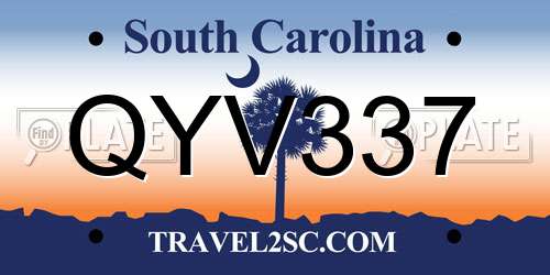 QYV337 South Carolina License Plate