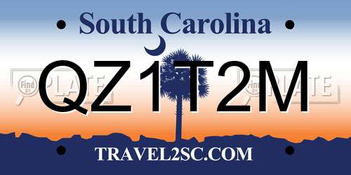 QZ1T2M South Carolina License Plate