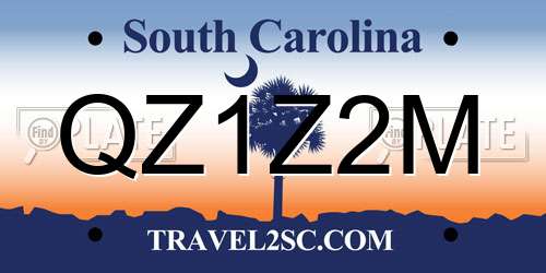 QZ1Z2M South Carolina License Plate
