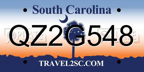 QZ2G548 South Carolina License Plate