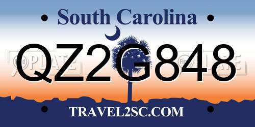QZ2G848 South Carolina License Plate