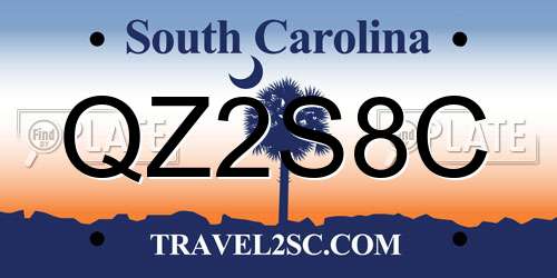 QZ2S8C South Carolina License Plate