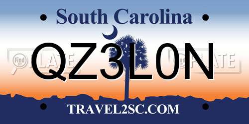 QZ3L0N South Carolina License Plate