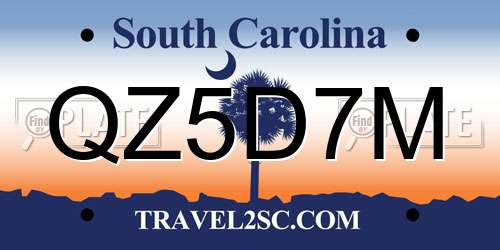 QZ5D7M South Carolina License Plate