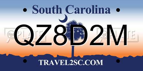 QZ8D2M South Carolina License Plate
