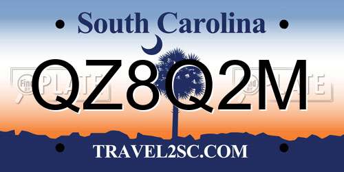QZ8Q2M South Carolina License Plate