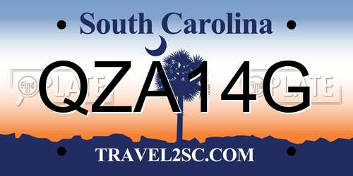 QZA14G South Carolina License Plate