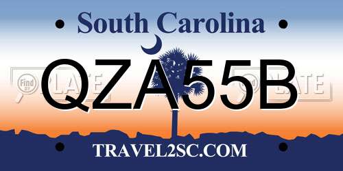 QZA55B South Carolina License Plate