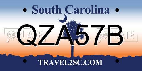 QZA57B South Carolina License Plate