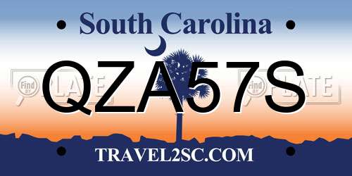 QZA57S South Carolina License Plate