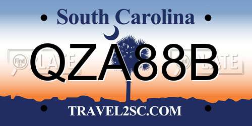 QZA88B South Carolina License Plate