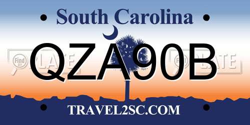 QZA90B South Carolina License Plate