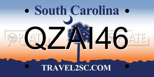 QZAI46 South Carolina License Plate