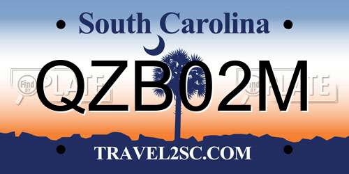 QZB02M South Carolina License Plate