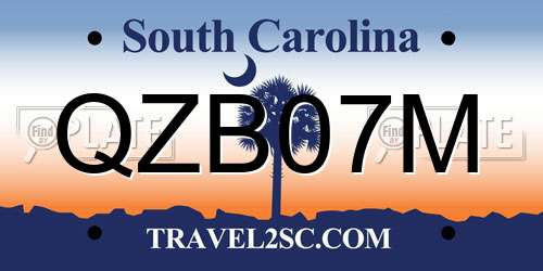 QZB07M South Carolina License Plate