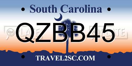 QZBB45 South Carolina License Plate