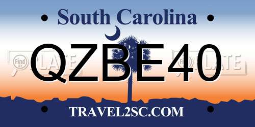 QZBE40 South Carolina License Plate