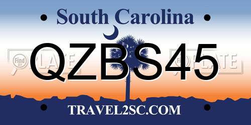 QZBS45 South Carolina License Plate