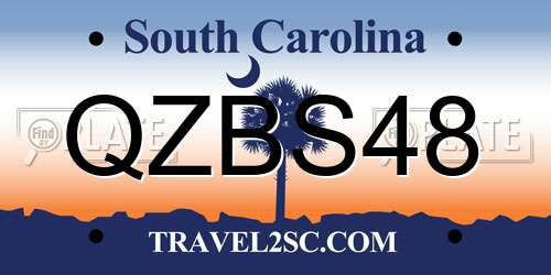 QZBS48 South Carolina License Plate