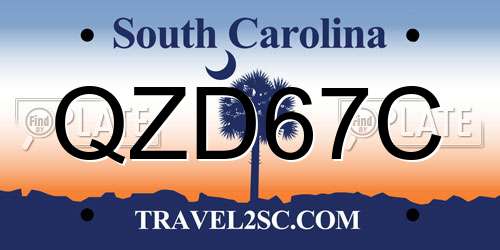 QZD67C South Carolina License Plate