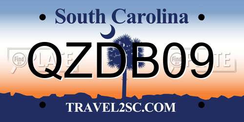 QZDB09 South Carolina License Plate