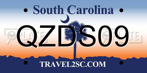 QZDS09 South Carolina License Plate
