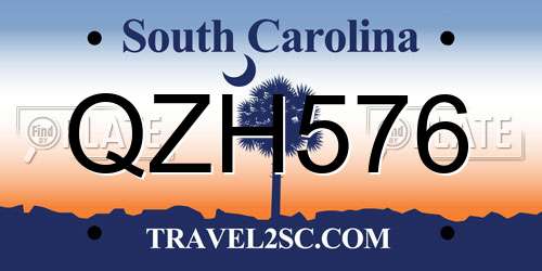 QZH576 South Carolina License Plate