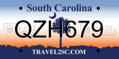 QZH679 South Carolina License Plate
