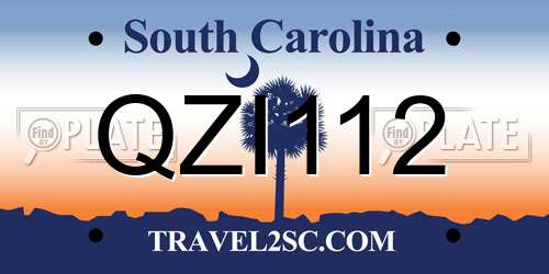 QZI112 South Carolina License Plate