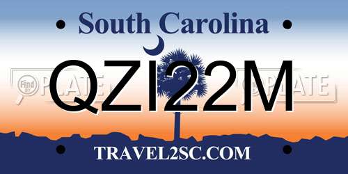 QZI22M South Carolina License Plate