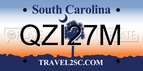 QZI27M South Carolina License Plate