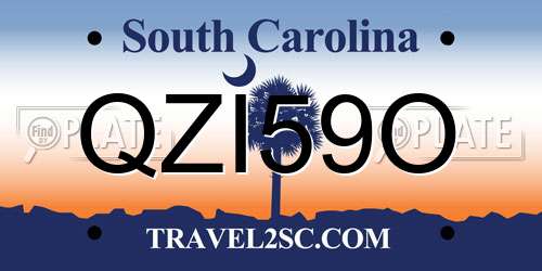 QZI59O South Carolina License Plate