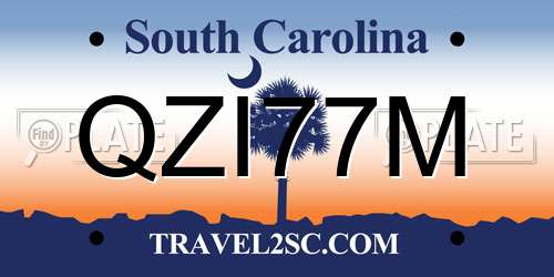 QZI77M South Carolina License Plate