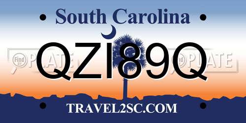 QZI89Q South Carolina License Plate