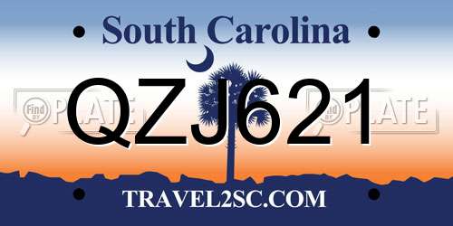 QZJ621 South Carolina License Plate